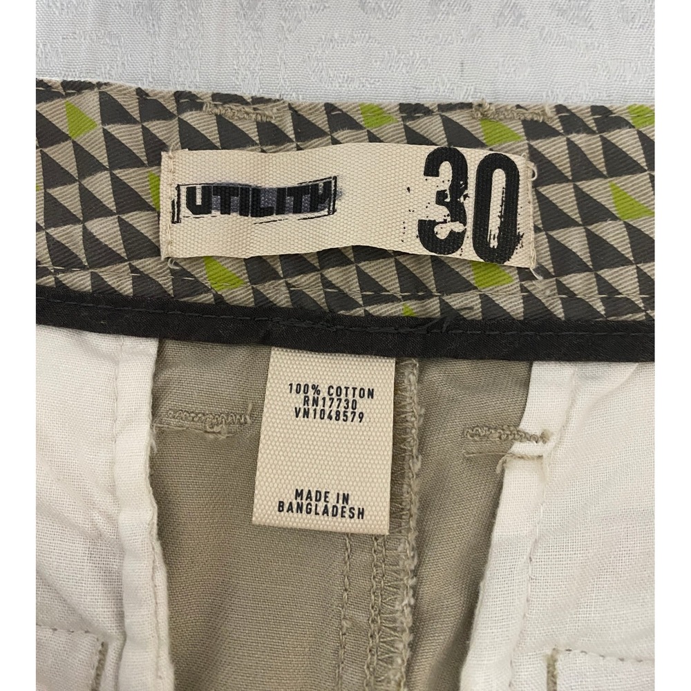 Utility Mens Size 30 Beige Cotton Casual Chino Shorts Utility - Picture 3 of 8